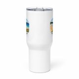 Holywell Bay Cornwall – Coastal Beach Scene - Travel mug with a handle