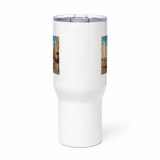 Dark Side of the Spoon – Travel Mug with a Handle white 25oz front — Snack Tracks - The Ultimate Parody Album Collection
