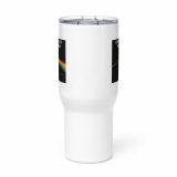 Dark Side of the Spoon – Travel Mug with a Handle white 25oz front — Snack Tracks - The Ultimate Parody Album Collection