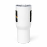 Dark Side of the Spoon – Travel Mug with a Handle white 25oz front — Snack Tracks - The Ultimate Parody Album Collection