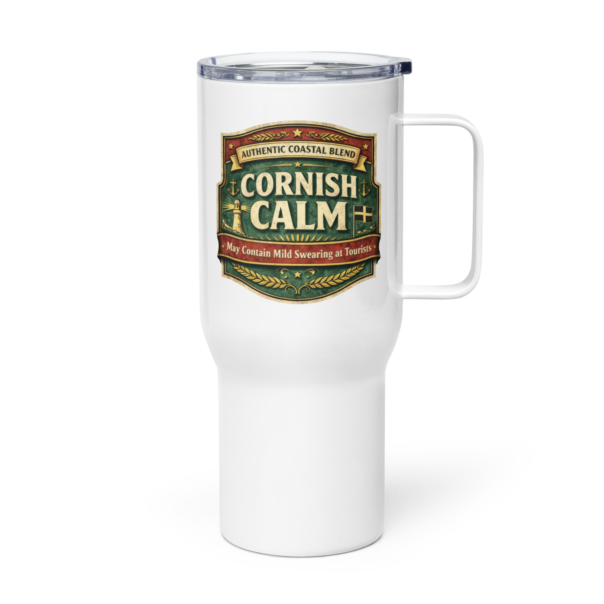 Cornish Calm – May Contain Mild Swearing - Travel mug with a handle