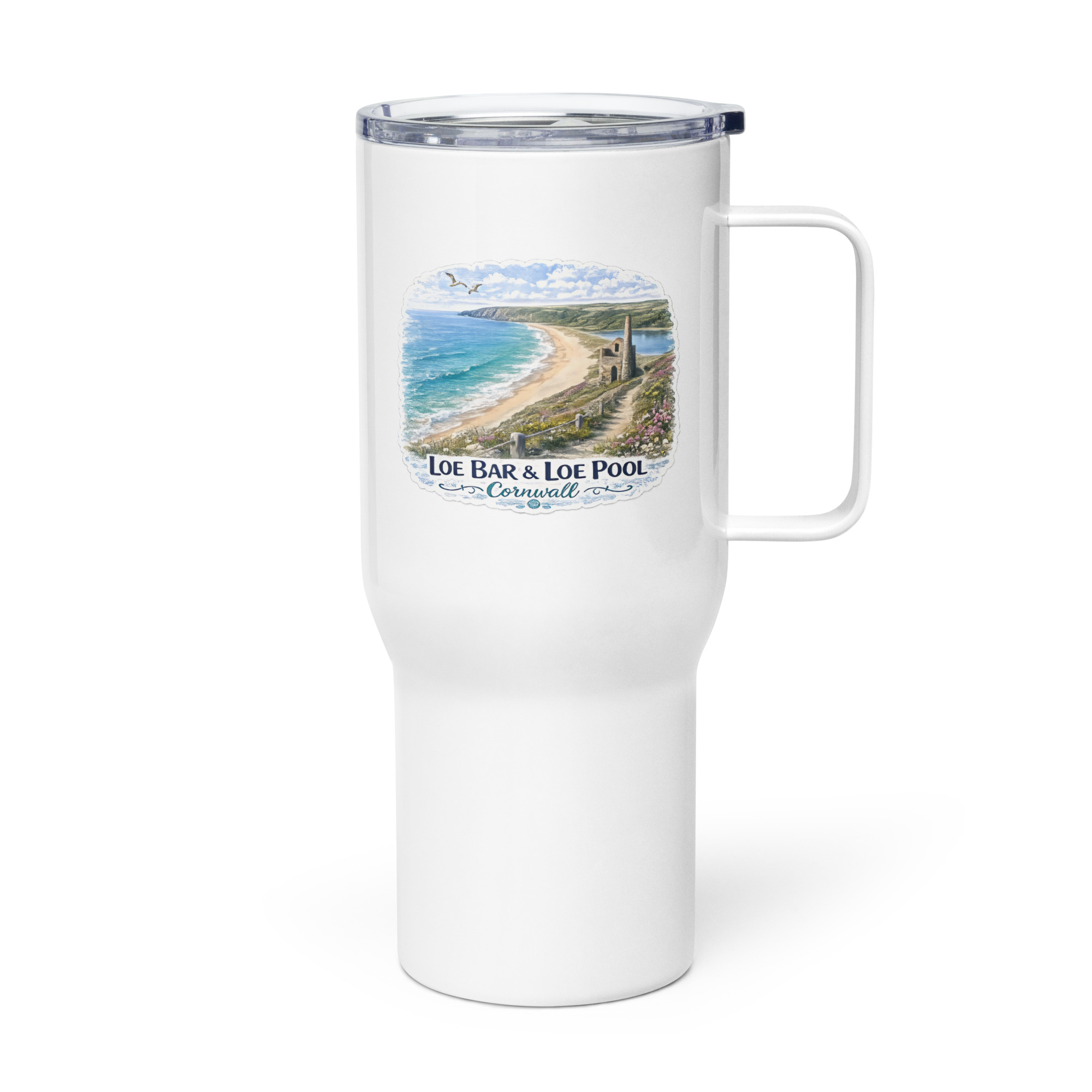 Loe Bar & Loe Pool Cornwall – Travel mug with a handle
