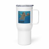 Nevermind the Donut – Travel mug with a handle