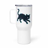 Glitch Cat – Travel Mug with a Handle white 25oz right — Glitch State: Emotion Offline