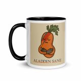 Aladdin Sane Carrot Parody Glass –Mug with Color Inside – Mug with Color Inside black 11oz left — Snack Tracks - The Ultimate Parody Album Collection
