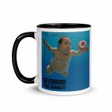 Nevermind the Donut Mug – Mug with Color Inside black 11oz left — Snack Tracks - The Ultimate Parody Album Collection