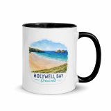 Holywell Bay Cornwall – Coastal Beach Scene - Mug with Color Inside