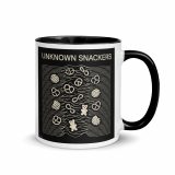 Unknown Snackers – Mug with Color Inside black 11oz right — Snack Tracks - The Ultimate Parody Album Collection
