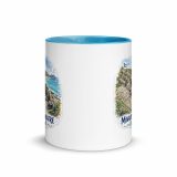 Minack Theatre Cornwalls Scenic Amphitheatre – Mug with Color Inside blue 11oz front — Cornish Treasures