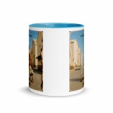 Wish You Were Beer – Mug with Color Inside blue 11oz front — Snack Tracks - The Ultimate Parody Album Collection