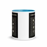 Unknown Snackers – Mug with Color Inside blue 11oz front — Snack Tracks - The Ultimate Parody Album Collection