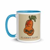 Aladdin Sane Carrot Parody Glass –Mug with Color Inside – Mug with Color Inside blue 11oz left — Snack Tracks - The Ultimate Parody Album Collection