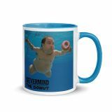 Nevermind the Donut Mug – Mug with Color Inside blue 11oz right — Snack Tracks - The Ultimate Parody Album Collection