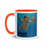 Nevermind the Donut Mug – Mug with Color Inside orange 11oz left — Snack Tracks - The Ultimate Parody Album Collection