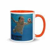 Nevermind the Donut Mug – Mug with Color Inside orange 11oz right — Snack Tracks - The Ultimate Parody Album Collection