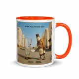 Wish You Were Beer – Mug with Color Inside orange 11oz right — Snack Tracks - The Ultimate Parody Album Collection