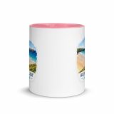 Holywell Bay Cornwall – Mug with Color Inside pink 11oz front — Cornish Treasures