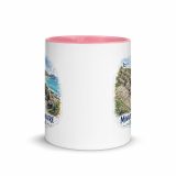 Minack Theatre Cornwalls Scenic Amphitheatre – Mug with Color Inside pink 11oz front — Cornish Treasures