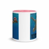 Nevermind the Donut Mug – Mug with Color Inside pink 11oz front — Snack Tracks - The Ultimate Parody Album Collection