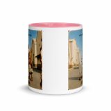 Wish You Were Beer – Mug with Color Inside pink 11oz front — Snack Tracks - The Ultimate Parody Album Collection