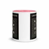 Unknown Snackers – Mug with Color Inside pink 11oz front — Snack Tracks - The Ultimate Parody Album Collection