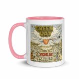 Green Lay Yokie Parody Mug with Color Inside – Mug with Color Inside pink 11oz left — Snack Tracks - The Ultimate Parody Album Collection