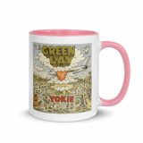 Green Lay Yokie Parody Mug with Color Inside – Mug with Color Inside pink 11oz right — Snack Tracks - The Ultimate Parody Album Collection