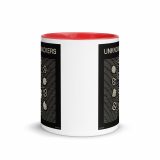 Unknown Snackers – Mug with Color Inside red 11oz front — Snack Tracks - The Ultimate Parody Album Collection