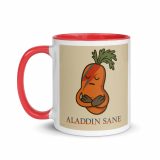 Aladdin Sane Carrot Parody Glass –Mug with Color Inside – Mug with Color Inside red 11oz left — Snack Tracks - The Ultimate Parody Album Collection