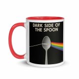 Dark Side of the Spoon – Mug with Color Inside red 11oz left — Snack Tracks - The Ultimate Parody Album Collection