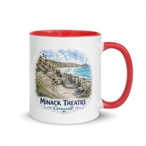 Minack Theatre Cornwall Black Glossy Mug