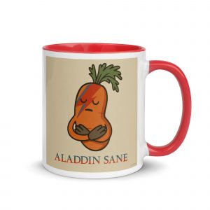 Aladdin Sane Carrot Parody Glass –Mug with Color Inside – Mug with Color Inside red 11oz right — Snack Tracks - The Ultimate Parody Album Collection