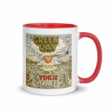 Green Lay Yokie Parody Mug with Color Inside – Mug with Color Inside red 11oz right — Snack Tracks - The Ultimate Parody Album Collection