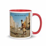 Wish You Were Beer – Mug with Color Inside red 11oz right — Snack Tracks - The Ultimate Parody Album Collection