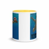 Nevermind the Donut Mug – Mug with Color Inside yellow 11oz front — Snack Tracks - The Ultimate Parody Album Collection
