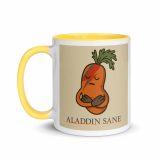 Aladdin Sane Carrot Parody Glass –Mug with Color Inside – Mug with Color Inside yellow 11oz left — Snack Tracks - The Ultimate Parody Album Collection