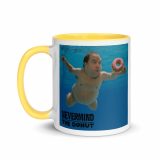 Nevermind the Donut Mug – Mug with Color Inside yellow 11oz left — Snack Tracks - The Ultimate Parody Album Collection