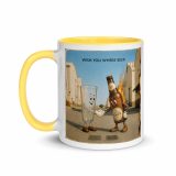 Wish You Were Beer – Mug with Color Inside yellow 11oz left — Snack Tracks - The Ultimate Parody Album Collection