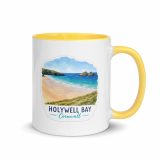 Holywell Bay Cornwall – Mug with Color Inside yellow 11oz right — Cornish Treasures