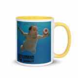Nevermind the Donut Mug – Mug with Color Inside yellow 11oz right — Snack Tracks - The Ultimate Parody Album Collection