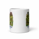 Trebah Garden Cornwall Artwork Design - White glossy mug