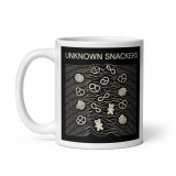 Unknown Snackers – White Glossy Mug white 11oz handle on left — Snack Tracks - The Ultimate Parody Album Collection