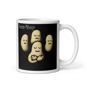 Bean Rhap – White Glossy Mug white 11oz handle on right — Snack Tracks - The Ultimate Parody Album Collection