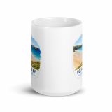 Holywell Bay Cornwall – White Glossy Mug white 15oz front view — Cornish Treasures