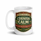 Cornish Calm – White Glossy Mug white 15oz handle on left — The Brutally Honest Collection