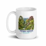 Trebah Garden Cornwall Artwork Design - White glossy mug