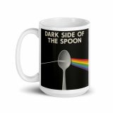 Dark Side of the Spoon – White Glossy Mug white 15oz handle on left — Snack Tracks - The Ultimate Parody Album Collection