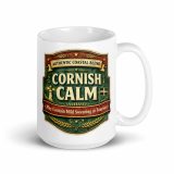 Cornish Calm – White Glossy Mug white 15oz handle on right — The Brutally Honest Collection