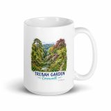Trebah Garden Cornwall Artwork Design - White glossy mug
