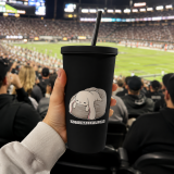 Emotionally Floppy – Cute Relatable Bunny Design - Insulated tumbler with a straw
